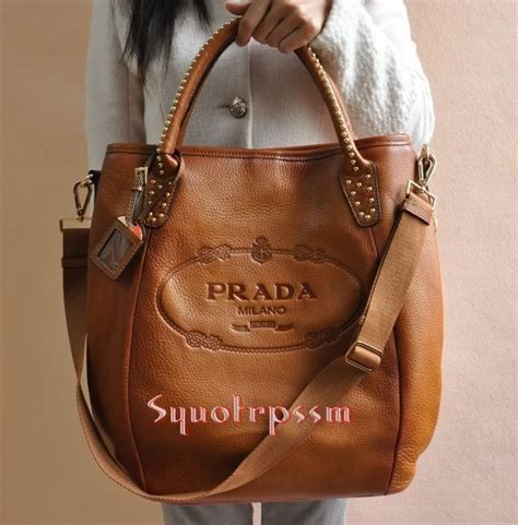 prada milano brown leather bag|bag prada original.